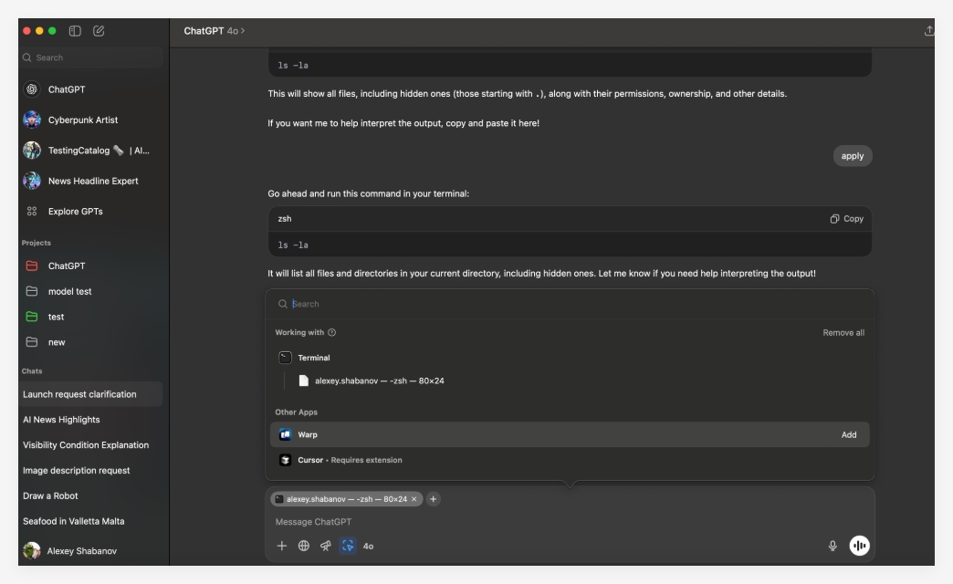 OpenAI正对macOS版ChatGPT的“应用协作”功能进行重大更新
