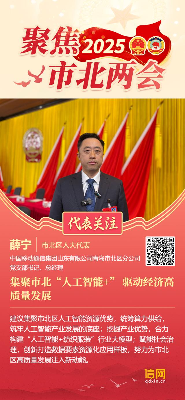 市北区人大代表薛宁：集聚市北“人工智能+”驱动经济高质量发展