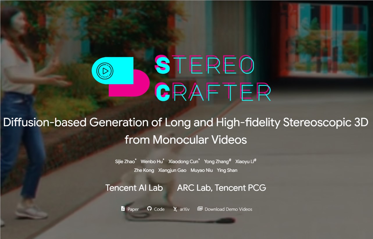 腾讯出品！StereoCrafter：输入2D视频转3D视频效果