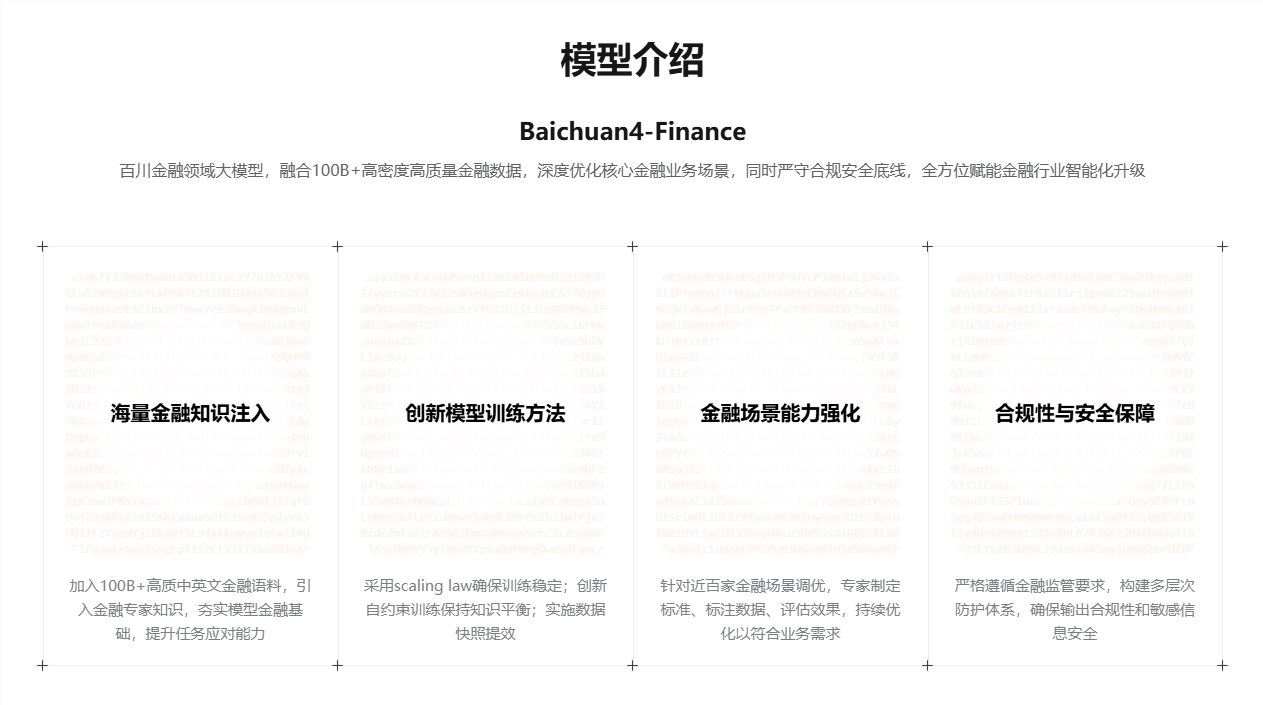 百川智能发布金融大模型Baichuan4-Finance