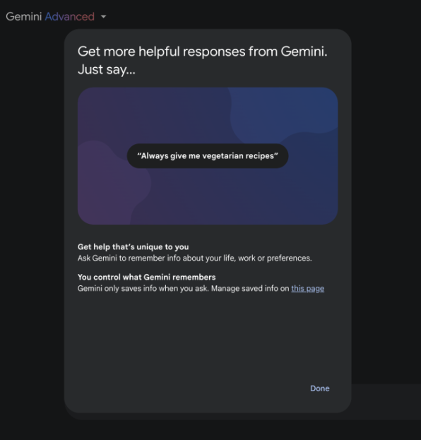 GoogleGemini推出"记忆"功能：AI助手更懂你了