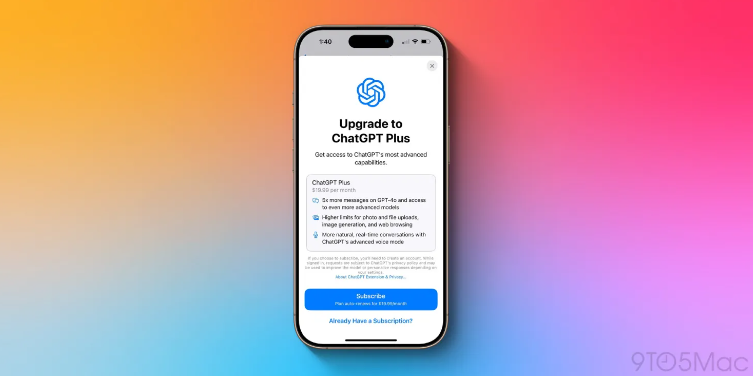 iOS18.2测试版新增在设置中升级ChatGPTPlus选项