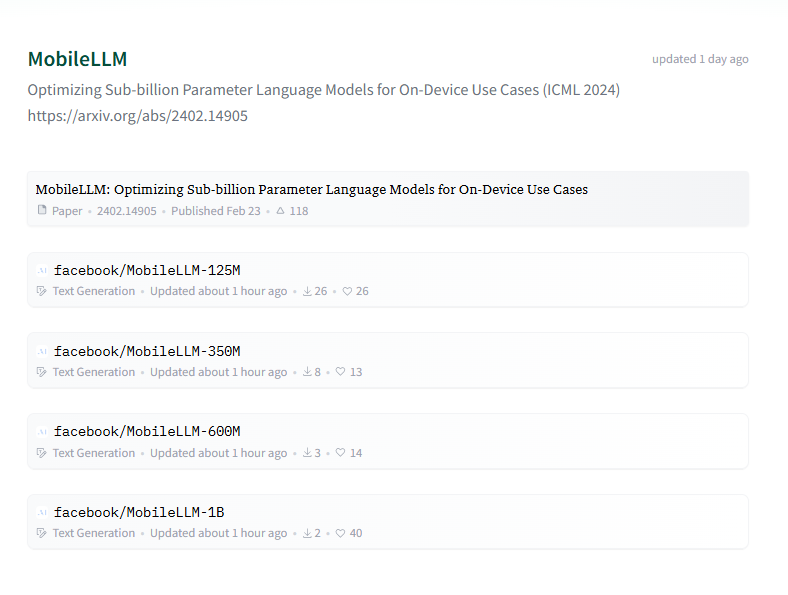 Meta重磅发布！MobileLLM模型全面开放，研究人员免费获取！