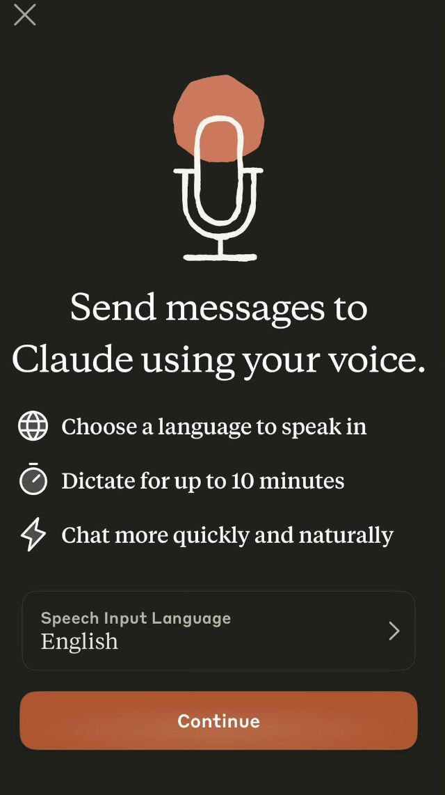 ClaudeAPP新增语音功能：Anthropic小范围测试最长10分钟语音听写