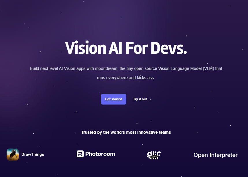 Moondream融资450万美元，推仅16亿参数高效AI模型、GitHub星标5K