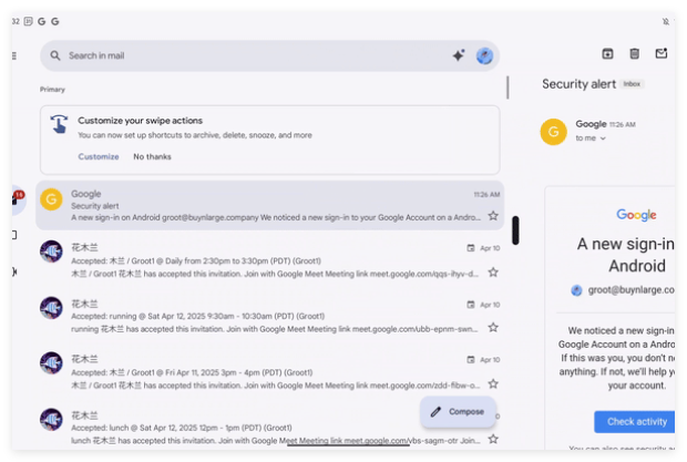Gmail更新：Android平板用户迎来全新界面和AI功能