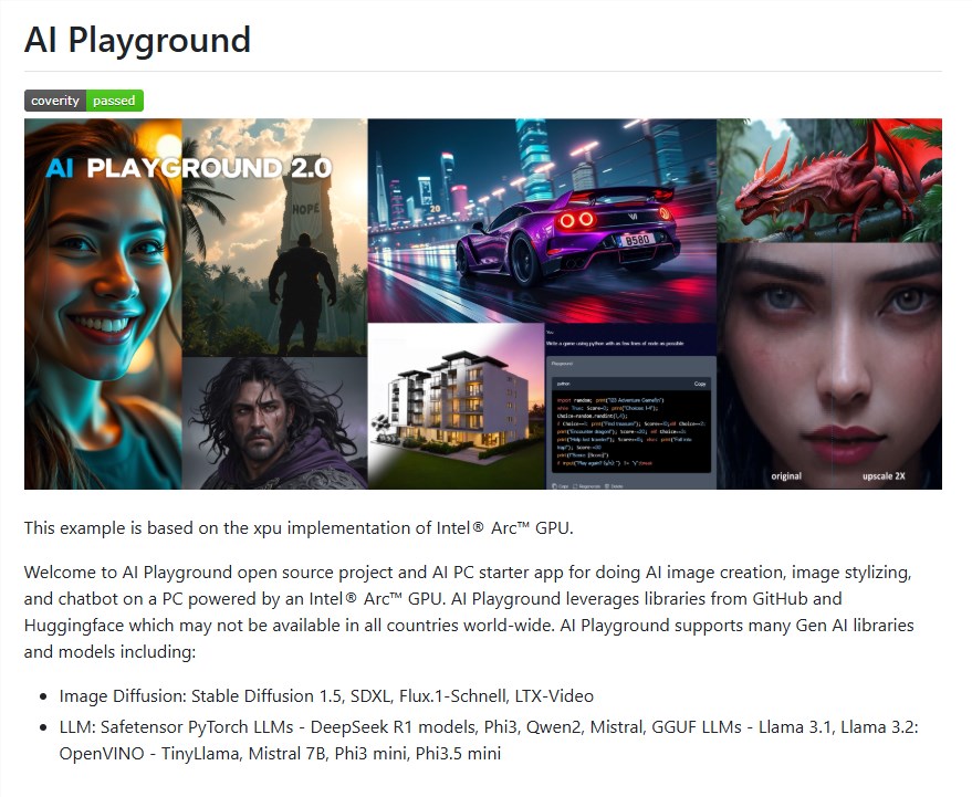 Intel开源AIPlayground，ArcGPU赋能本地AI模型运行新体验