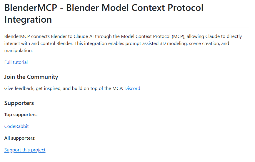 Blender-MCP开源发布！Claude与Blender无缝集成自然语言控制3D创作